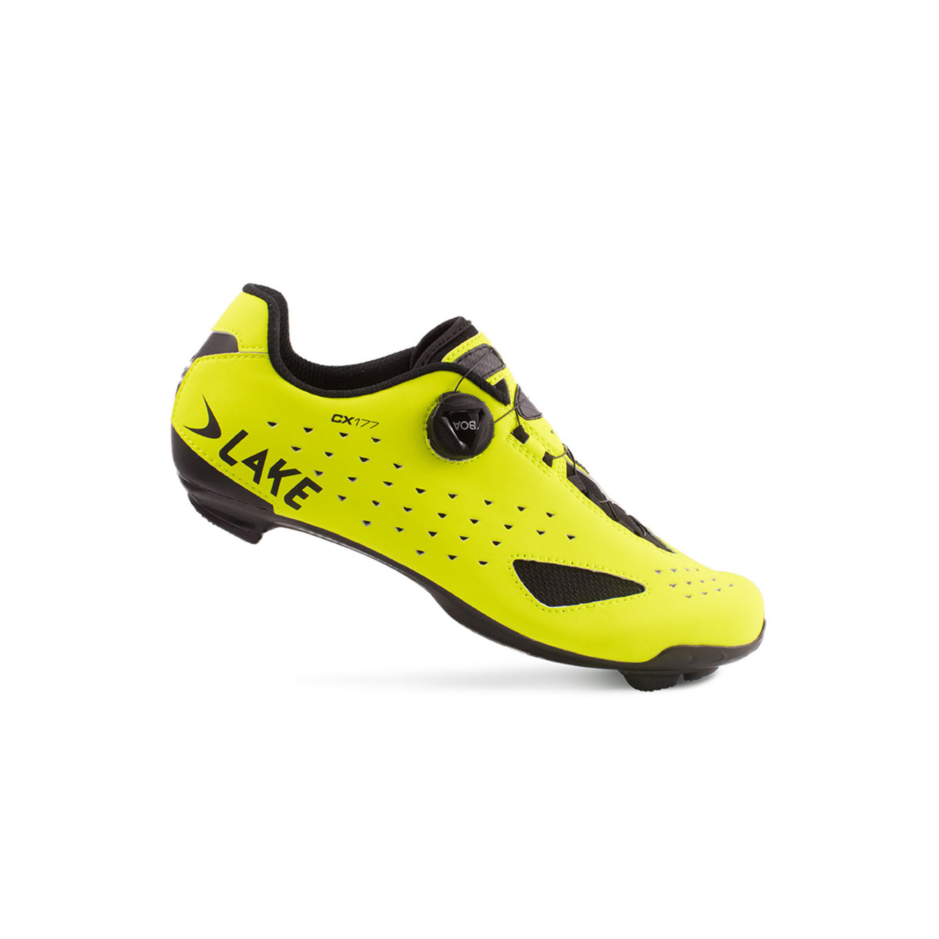 Tweedekans Lake CX177 Wide Wielrenschoenen HiViz Geel Zwart Heren Maat