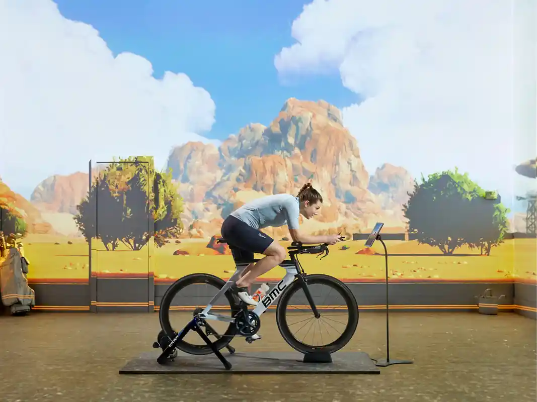 Wielrenster op zwift