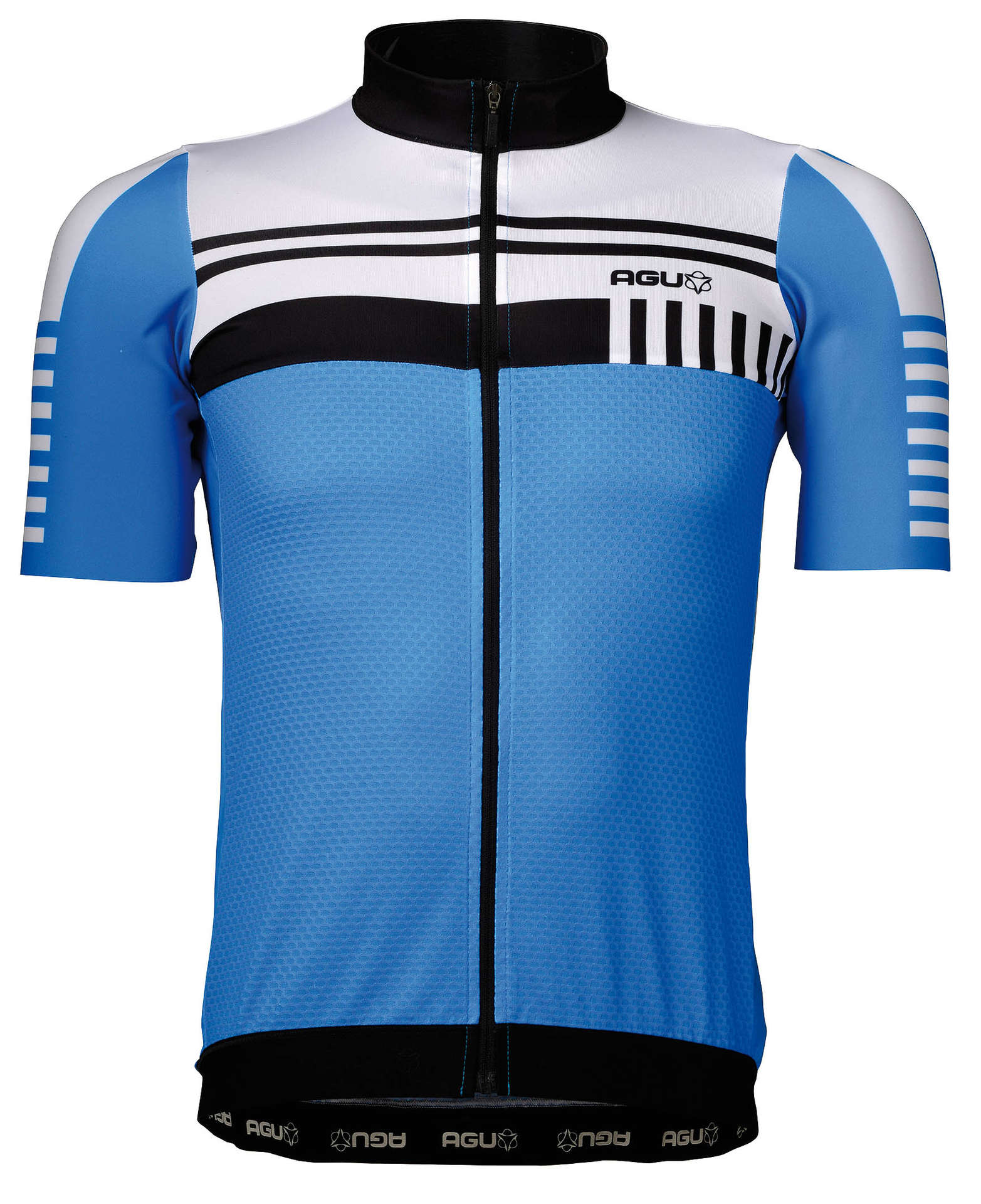 AGU Naro Fietsshirt Korte Mouwen Blauw/Wit/Zwart Heren