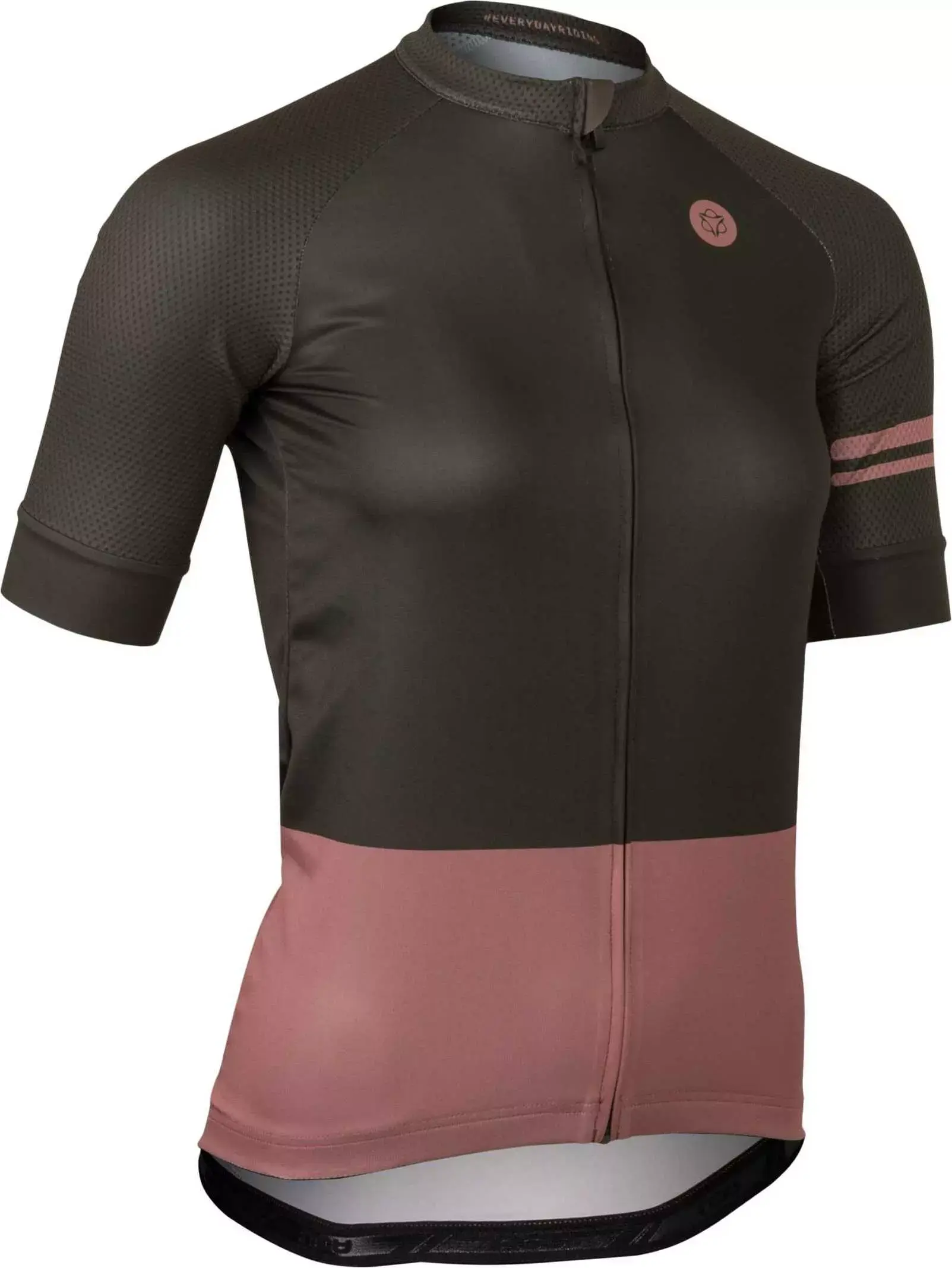 AGU Duo Essential Fietsshirt Korte Mouwen Donkergroen/Roze Dames