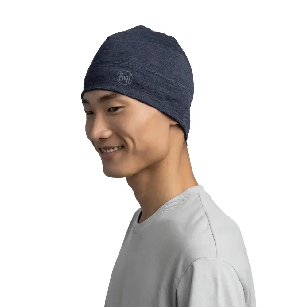 Buff Merino Wool 1 Layer Hat Buff Solid Blauw