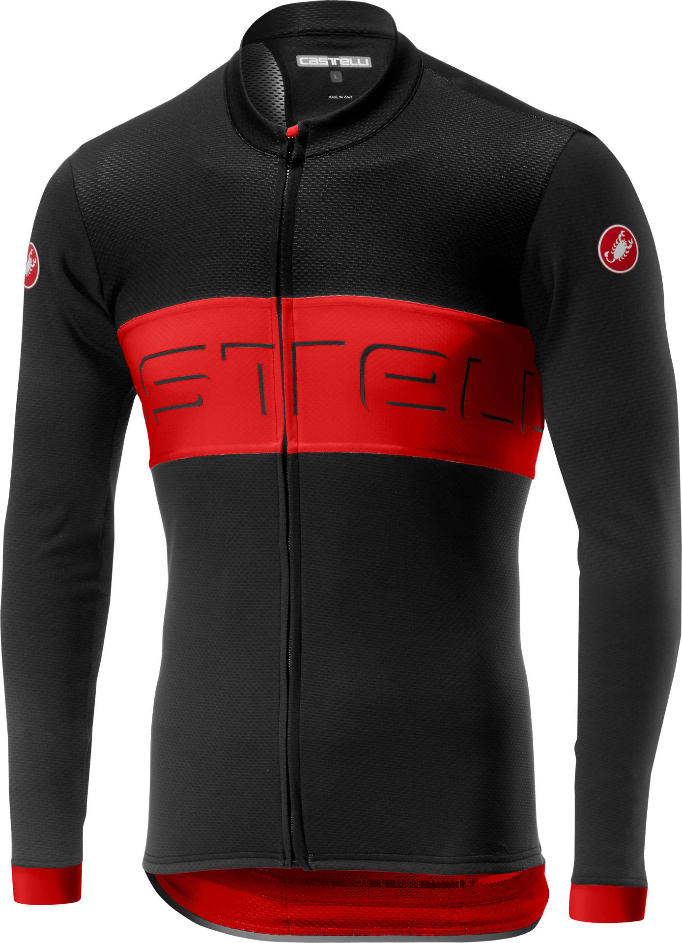 Castelli Prologo VI FZ Fietsshirt Lange Mouwen Zwart Rood Heren koop je bij Futurumshop