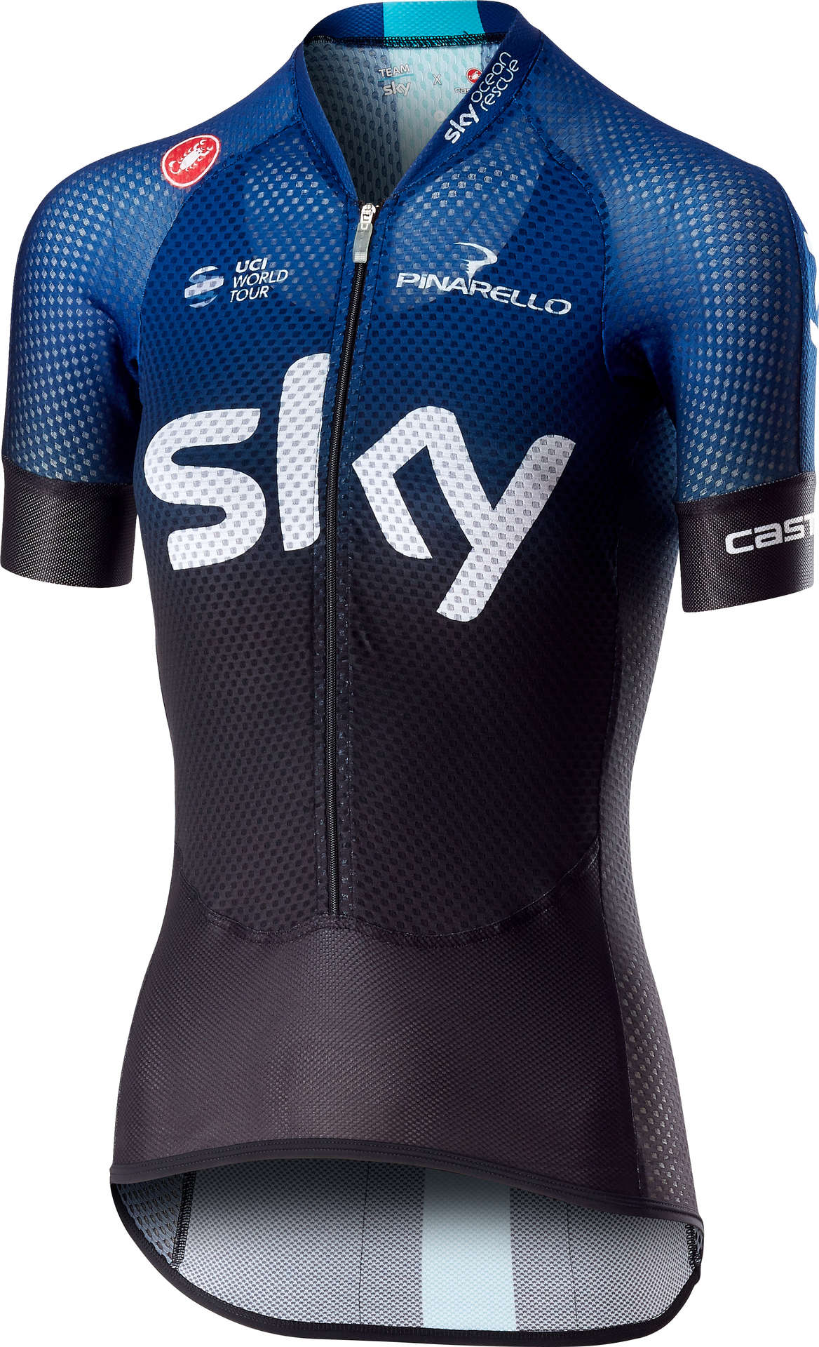 Castelli Team Sky Climbers Fietsshirt Korte Mouwen Zwart/Donkerblauw Dames