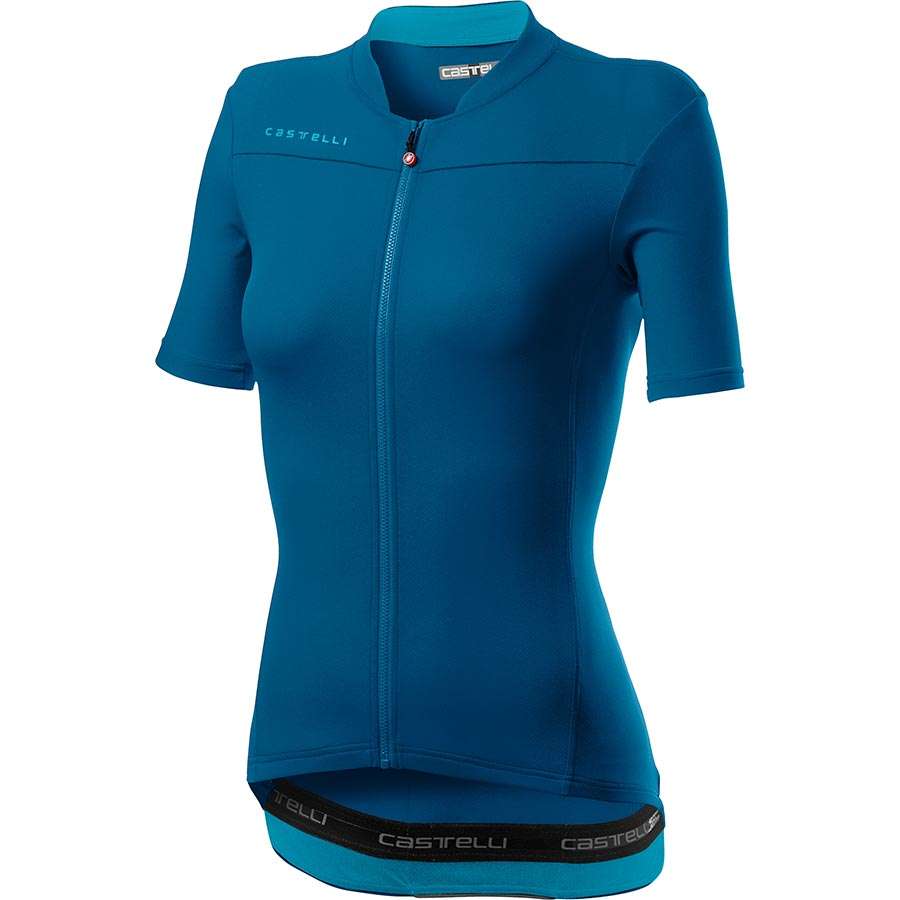 Castelli Anima 3 Fietsshirt Korte Mouwen Blauw/Lichtblauw Dames