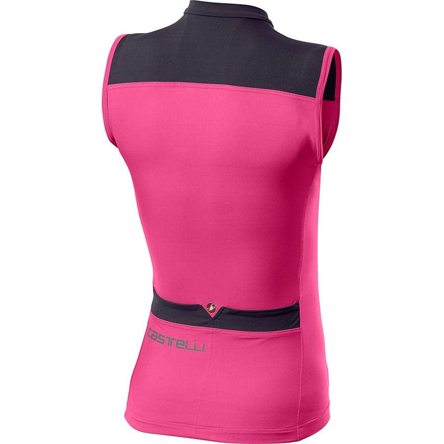 Castelli Solaris Fietsshirt Zonder Mouwen Fluo Roze/Donkerblauw Dames