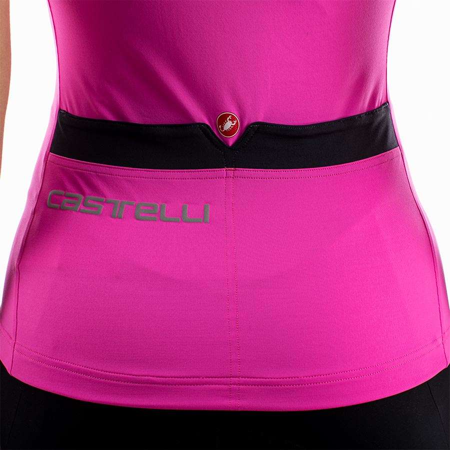 Castelli Solaris Fietsshirt Zonder Mouwen Fluo Roze/Donkerblauw Dames