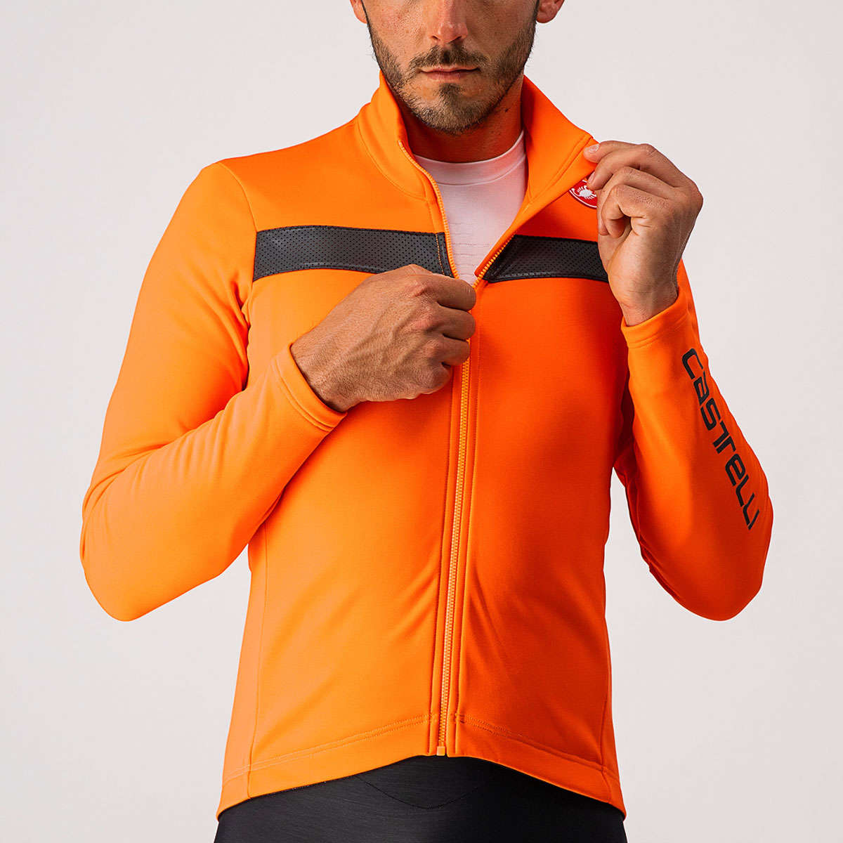 Castelli Puro 3 Fietsshirt Lange Mouwen Oranje Heren