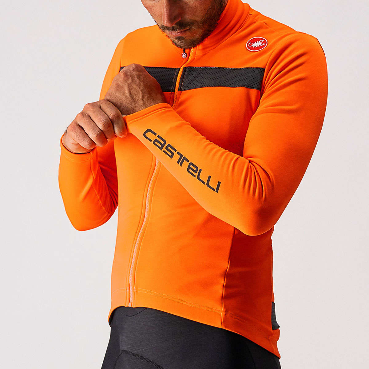 Castelli Puro 3 Fietsshirt Lange Mouwen Oranje Heren