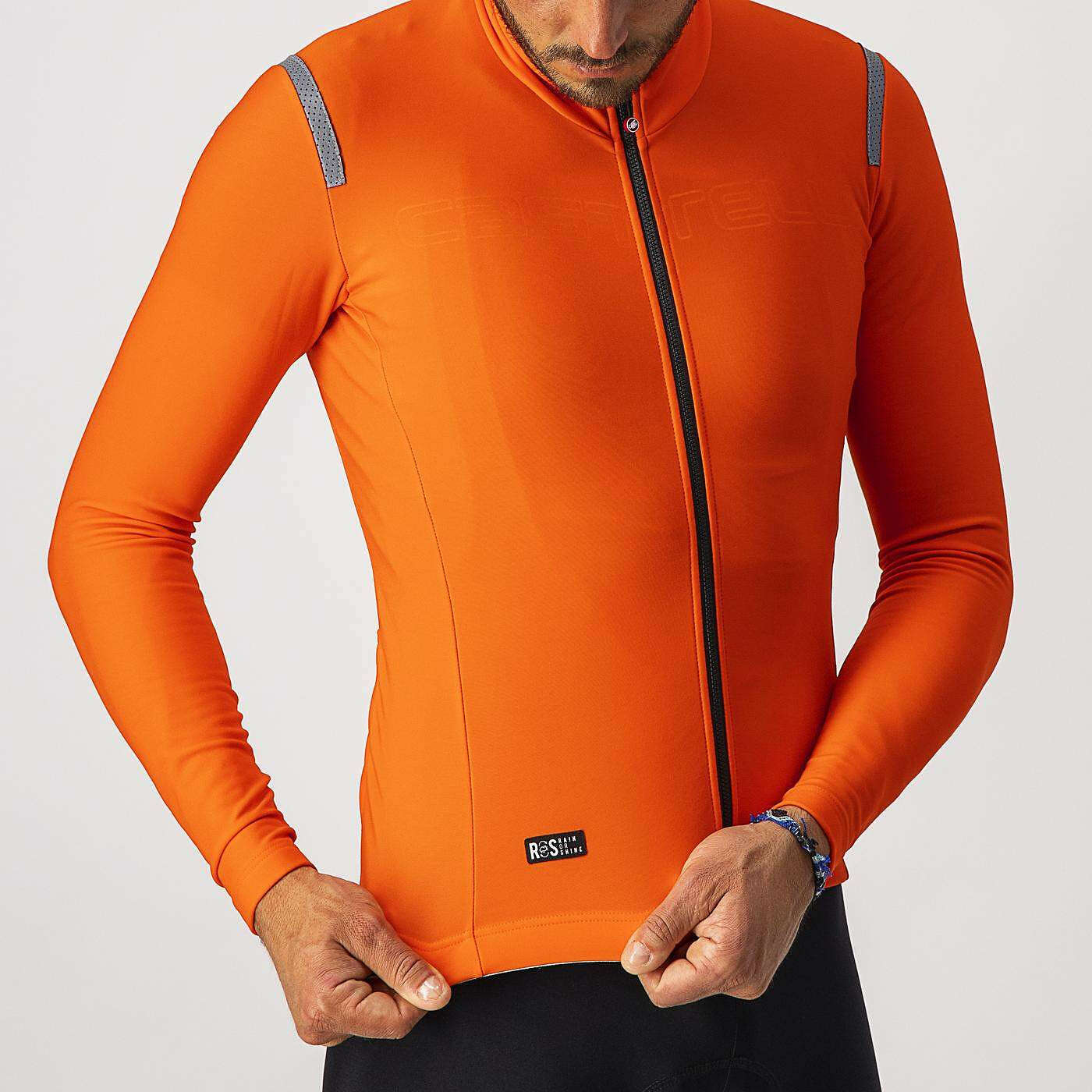 Castelli Tutto Nano Ros Fietsshirt Lange Mouwen Oranje Heren