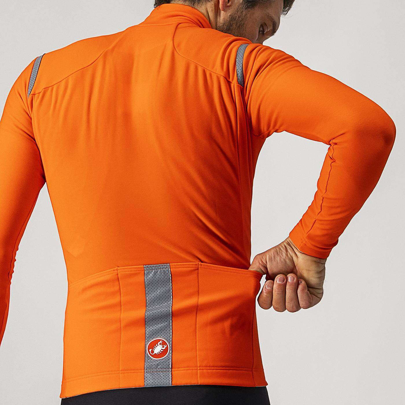 Castelli Tutto Nano Ros Fietsshirt Lange Mouwen Oranje Heren