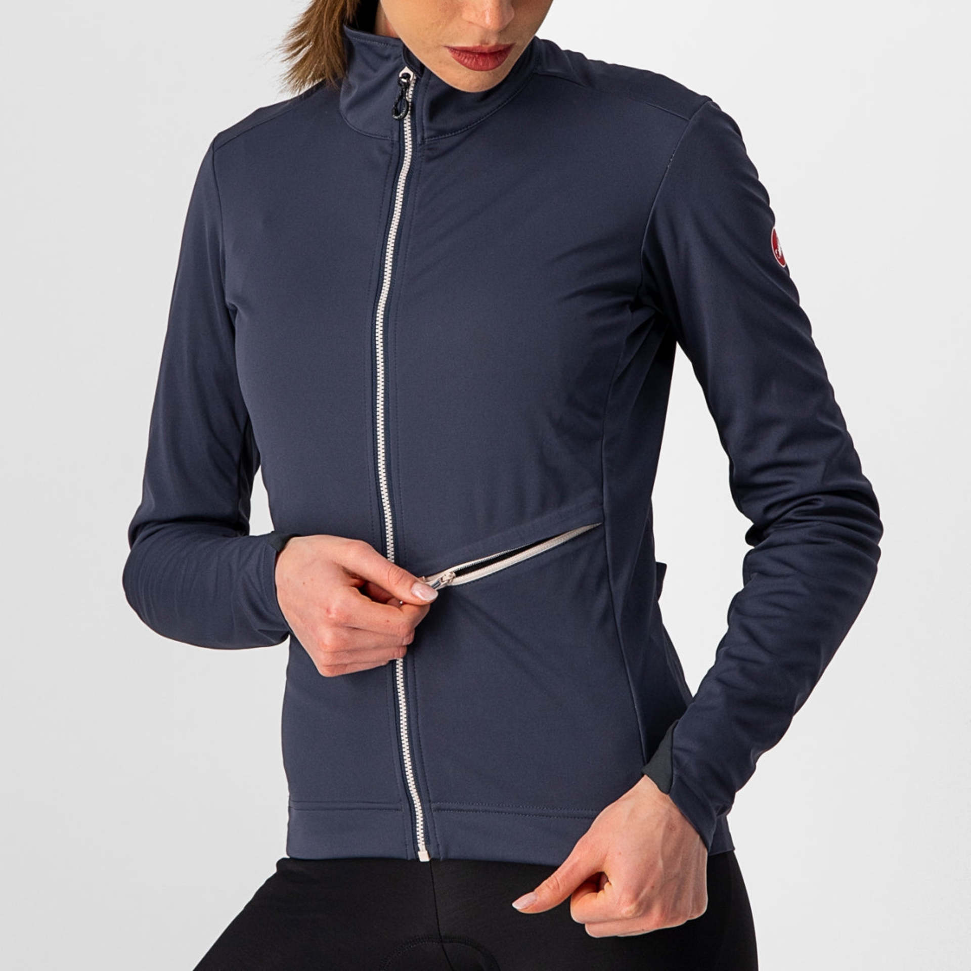 Castelli Go Fietsjack Donkerblauw/Roze Dames