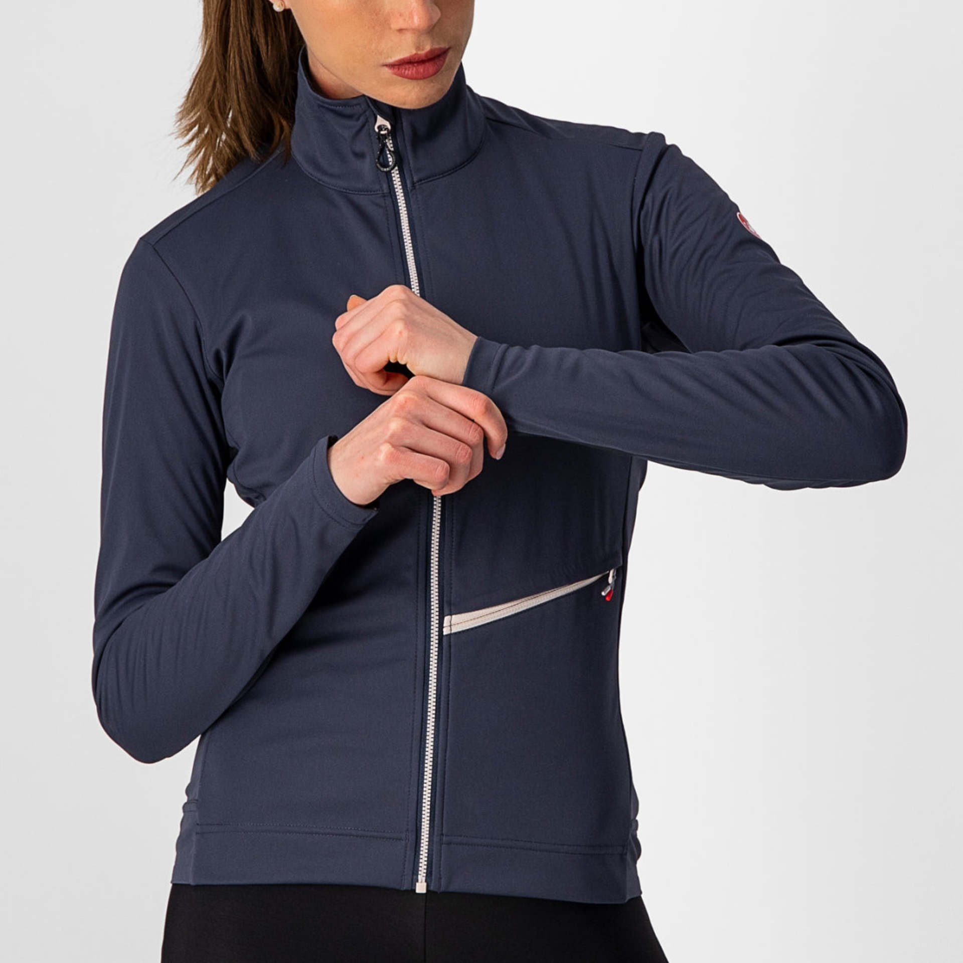 Castelli Go Fietsjack Donkerblauw/Roze Dames