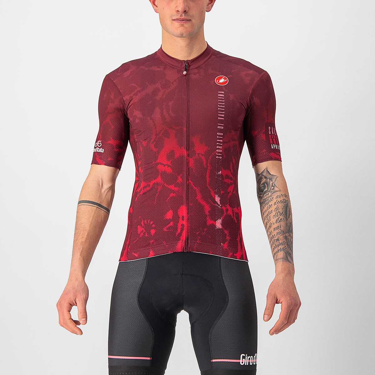 Castelli GIRO Sforzato Fietsshirt Korte Mouwen Donkerrood Heren