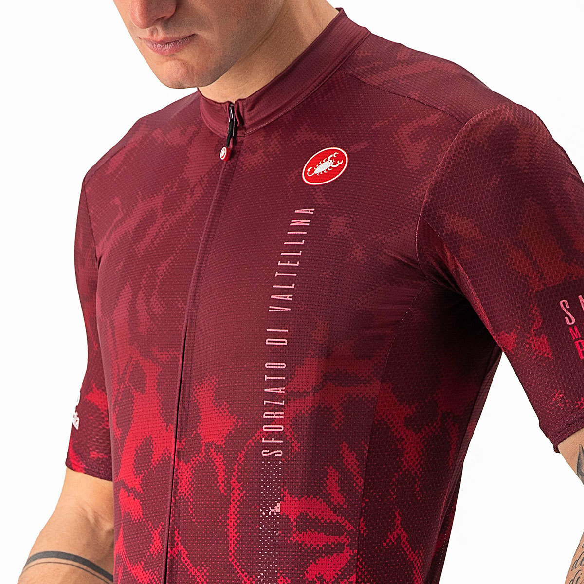 Castelli GIRO Sforzato Fietsshirt Korte Mouwen Donkerrood Heren