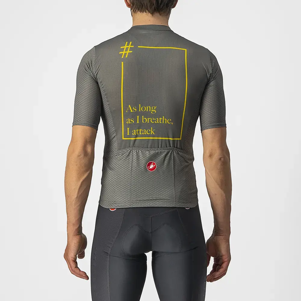 Castelli Breathe Attack Fietsshirt Korte Mouwen Grijs Heren