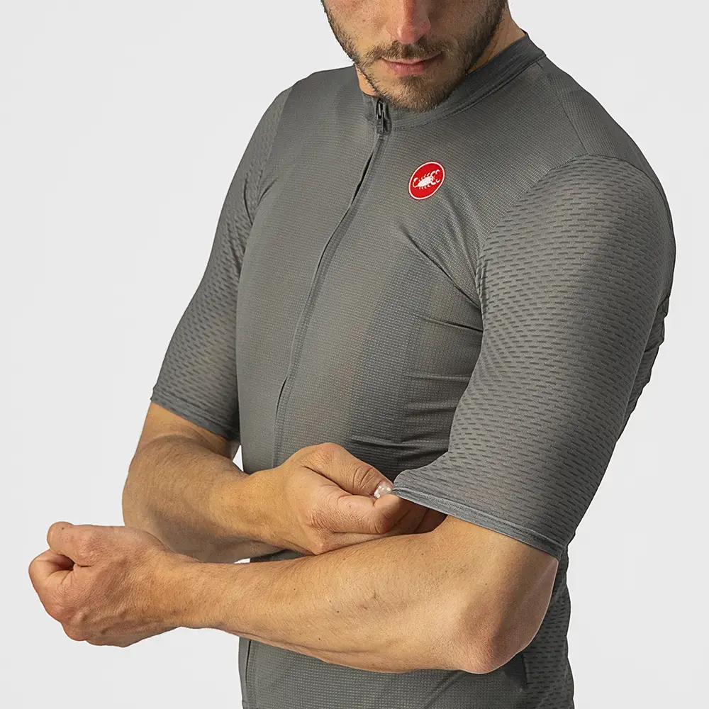 Castelli Breathe Attack Fietsshirt Korte Mouwen Grijs Heren