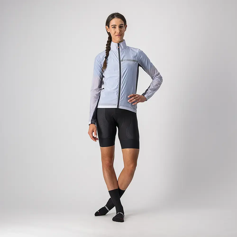 Castelli Squadra Stretch Windjack Zilvergrijs/Donkergrijs Dames