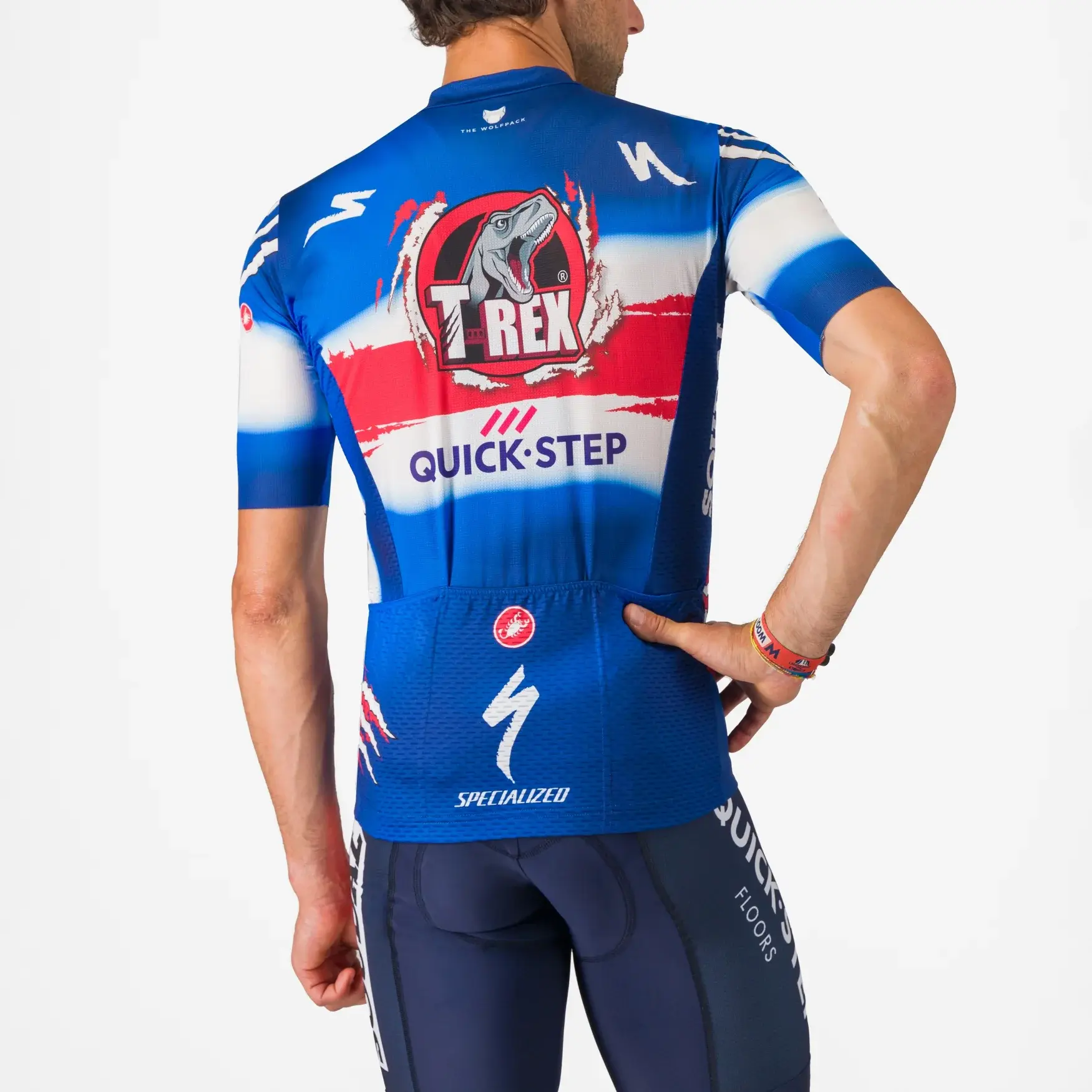 Castelli Soudal Quick-Step T-Rex Vuelta Fietsshirt Korte Mouwen Blauw Heren