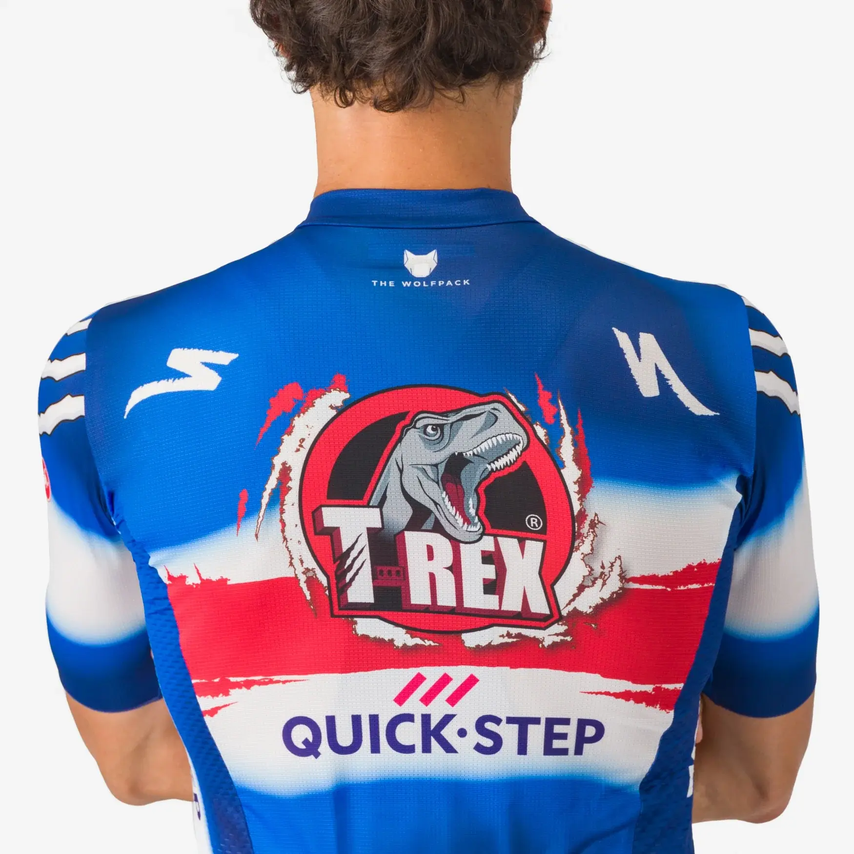 Castelli Soudal Quick-Step T-Rex Vuelta Fietsshirt Korte Mouwen Blauw Heren