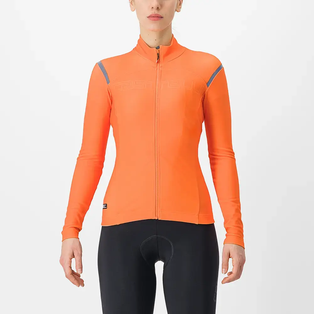 Castelli Tutto Nano Ros Fietsshirt Lange Mouwen Oranje Dames