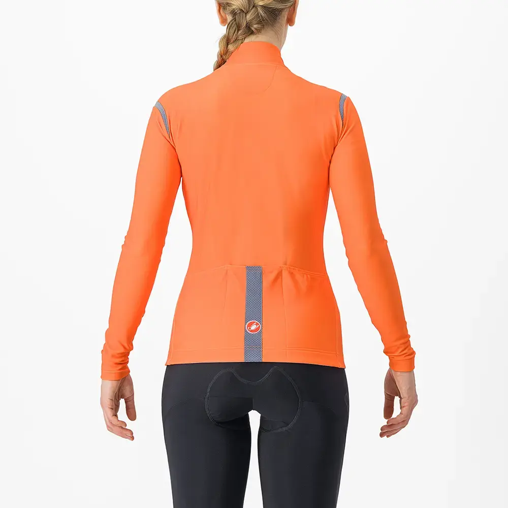 Castelli Tutto Nano Ros Fietsshirt Lange Mouwen Oranje Dames