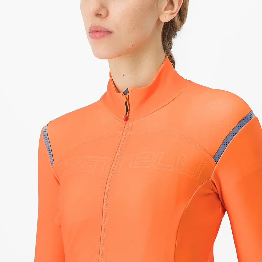 Castelli Tutto Nano Ros Fietsshirt Lange Mouwen Oranje Dames