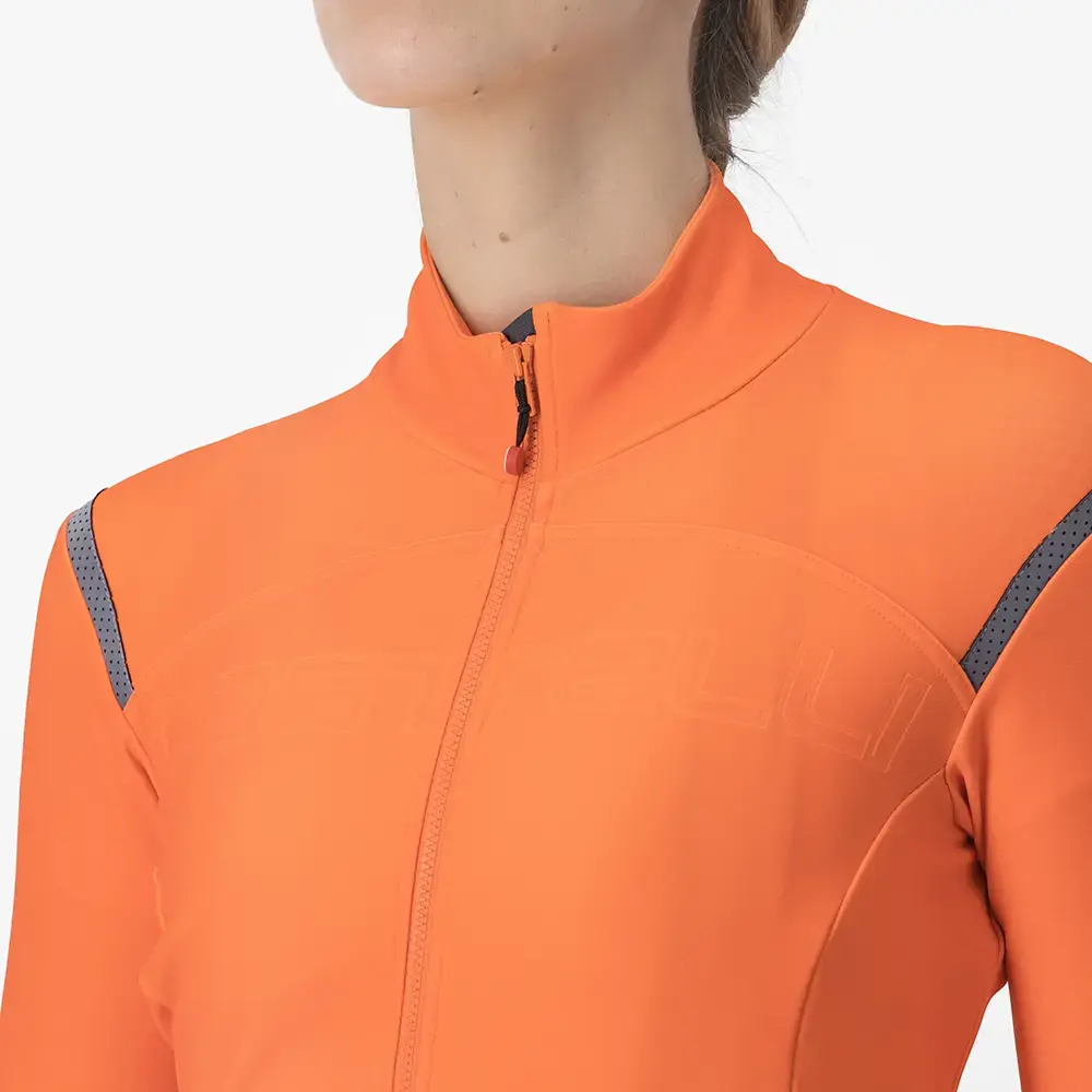 Castelli Tutto Nano Ros Fietsshirt Lange Mouwen Oranje Dames