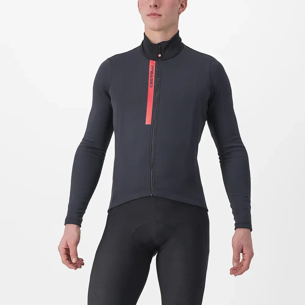 Castelli Entrata Thermal Fietsshirt Lange Mouwen Zwart/Rood Heren