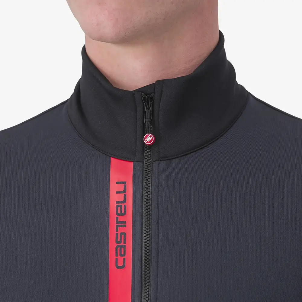 Castelli Entrata Thermal Fietsshirt Lange Mouwen Zwart/Rood Heren