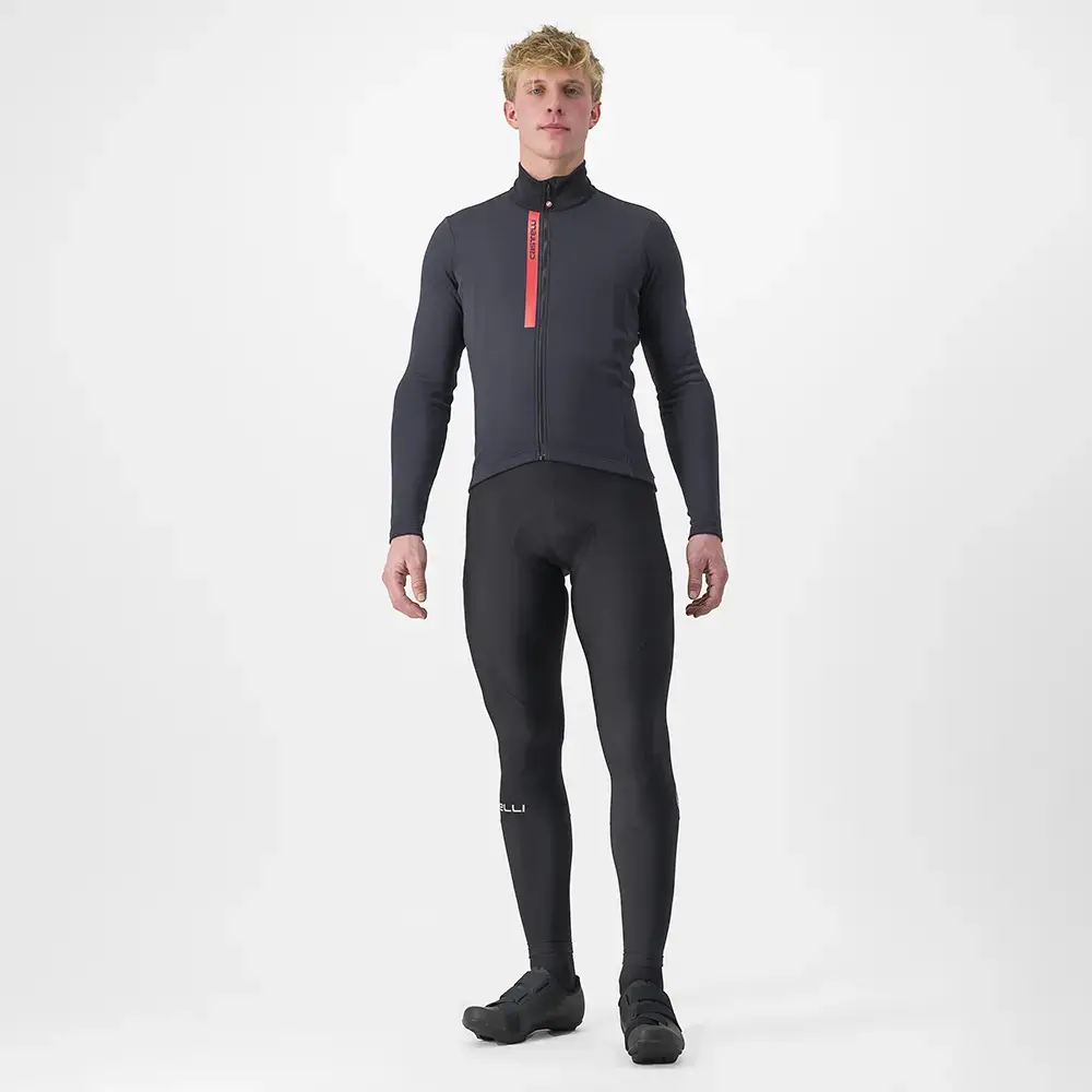 Castelli Entrata Thermal Fietsshirt Lange Mouwen Zwart/Rood Heren