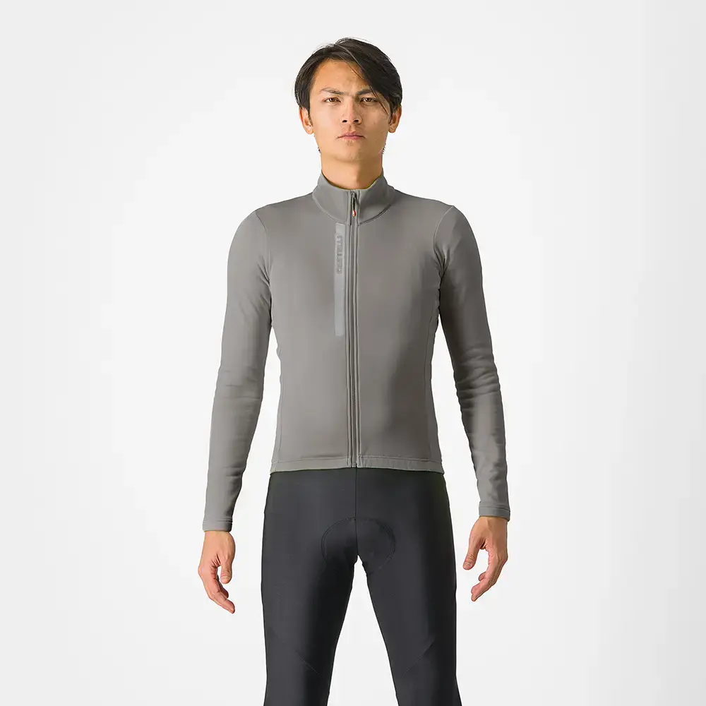 Castelli Entrata Thermal Fietsshirt Lange Mouwen Grijs/Zilver Heren