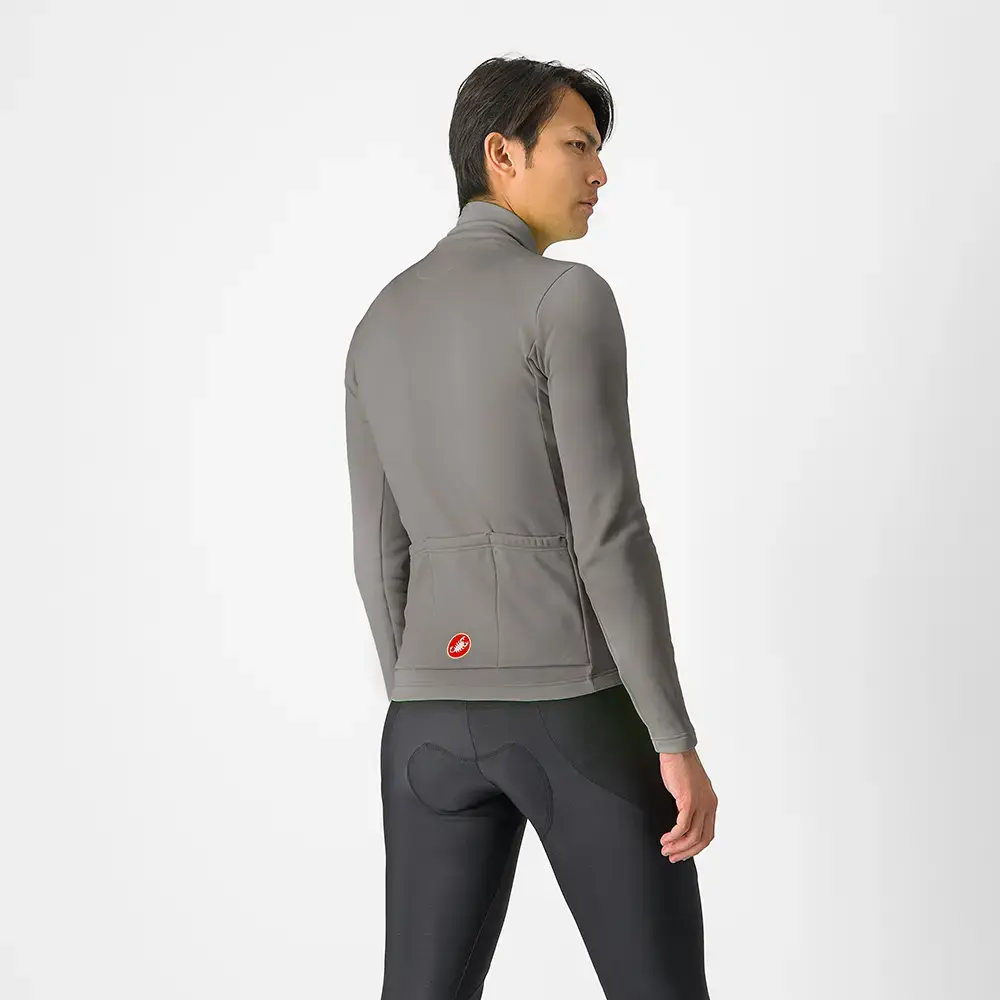 Castelli Entrata Thermal Fietsshirt Lange Mouwen Grijs/Zilver Heren