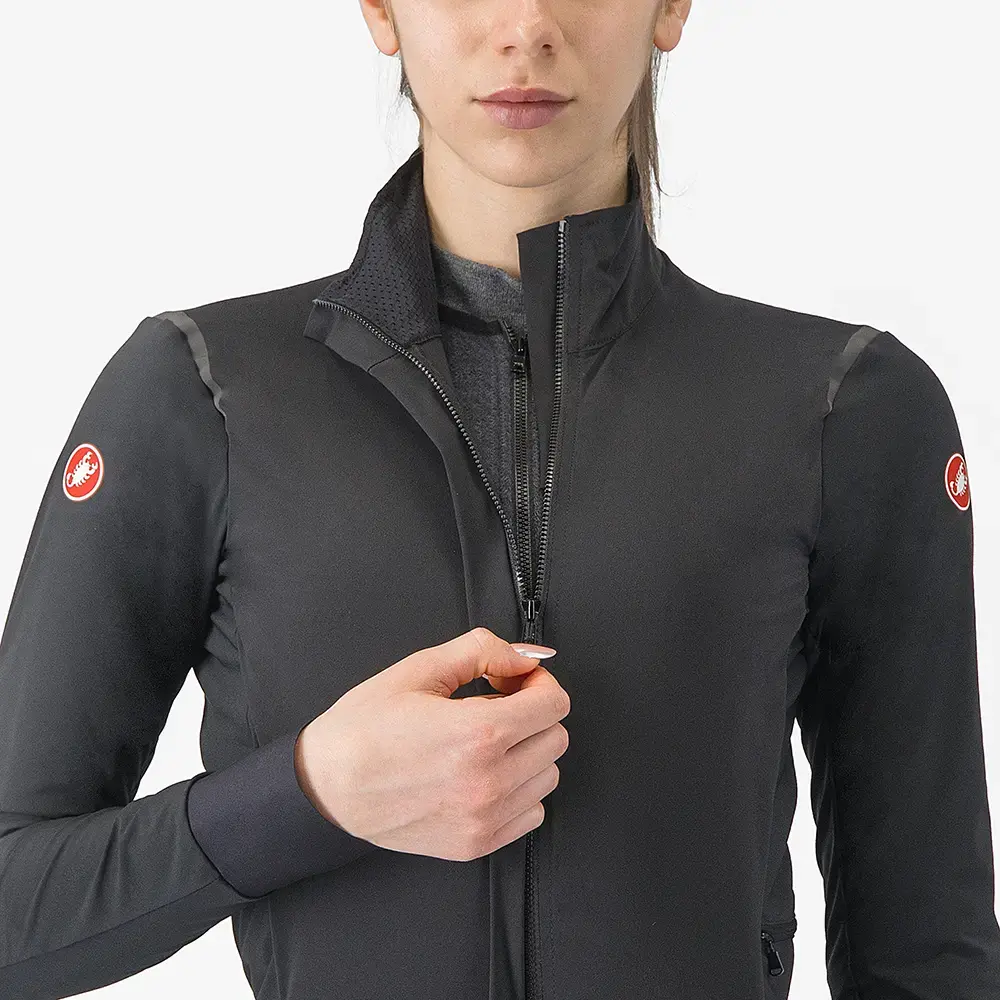 Castelli Alpha Flight Ros Fietsjack Zwart/Zwart Reflex Dames