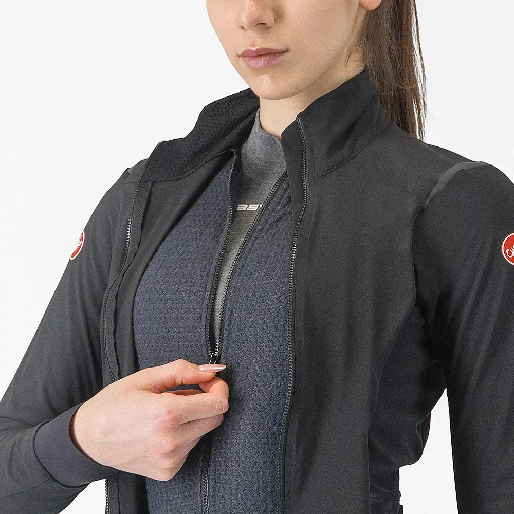 Castelli Alpha Flight Ros Fietsjack Zwart/Zwart Reflex Dames