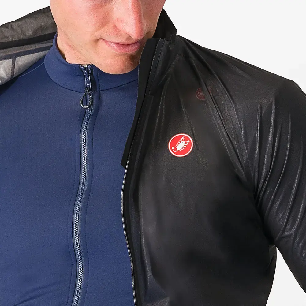 Castelli Squall Shell Regenjack Zwart/Zilvergrijs Heren