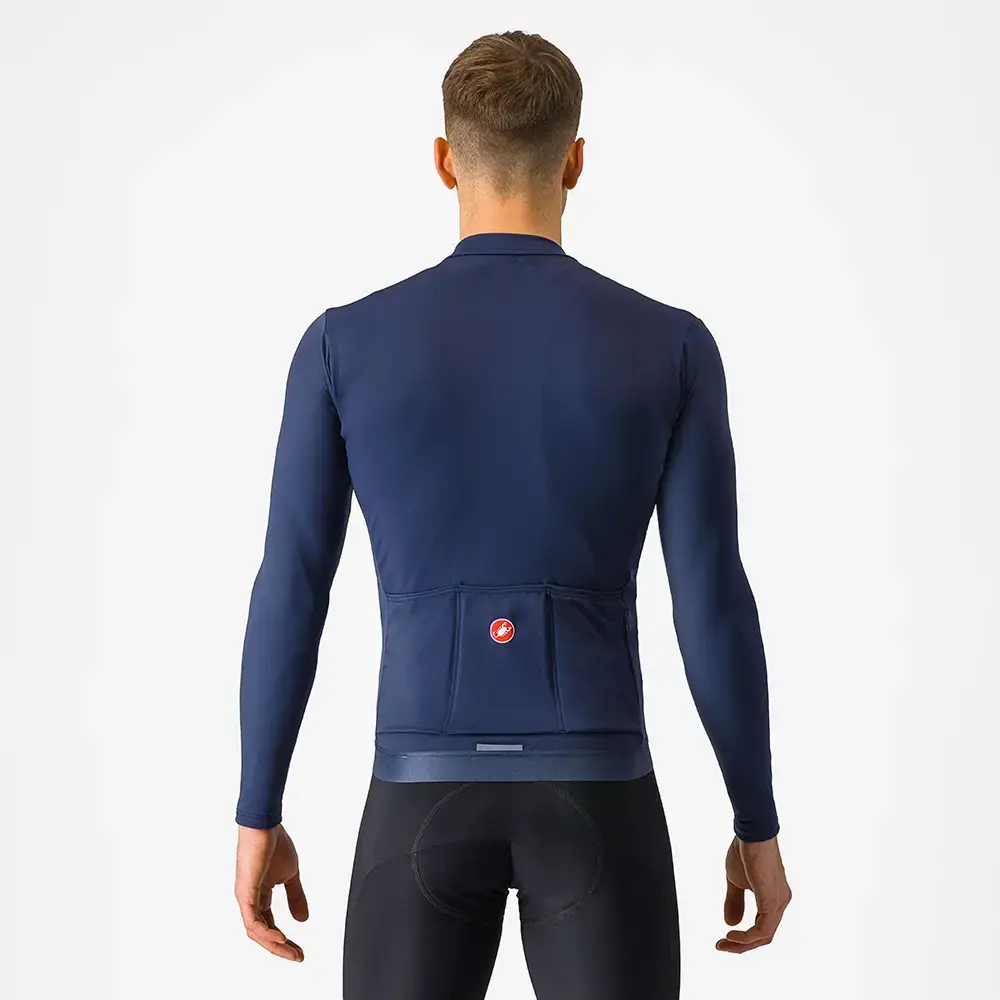 Castelli Espresso Thermal Fietsshirt Lange Mouwen Blauw Heren