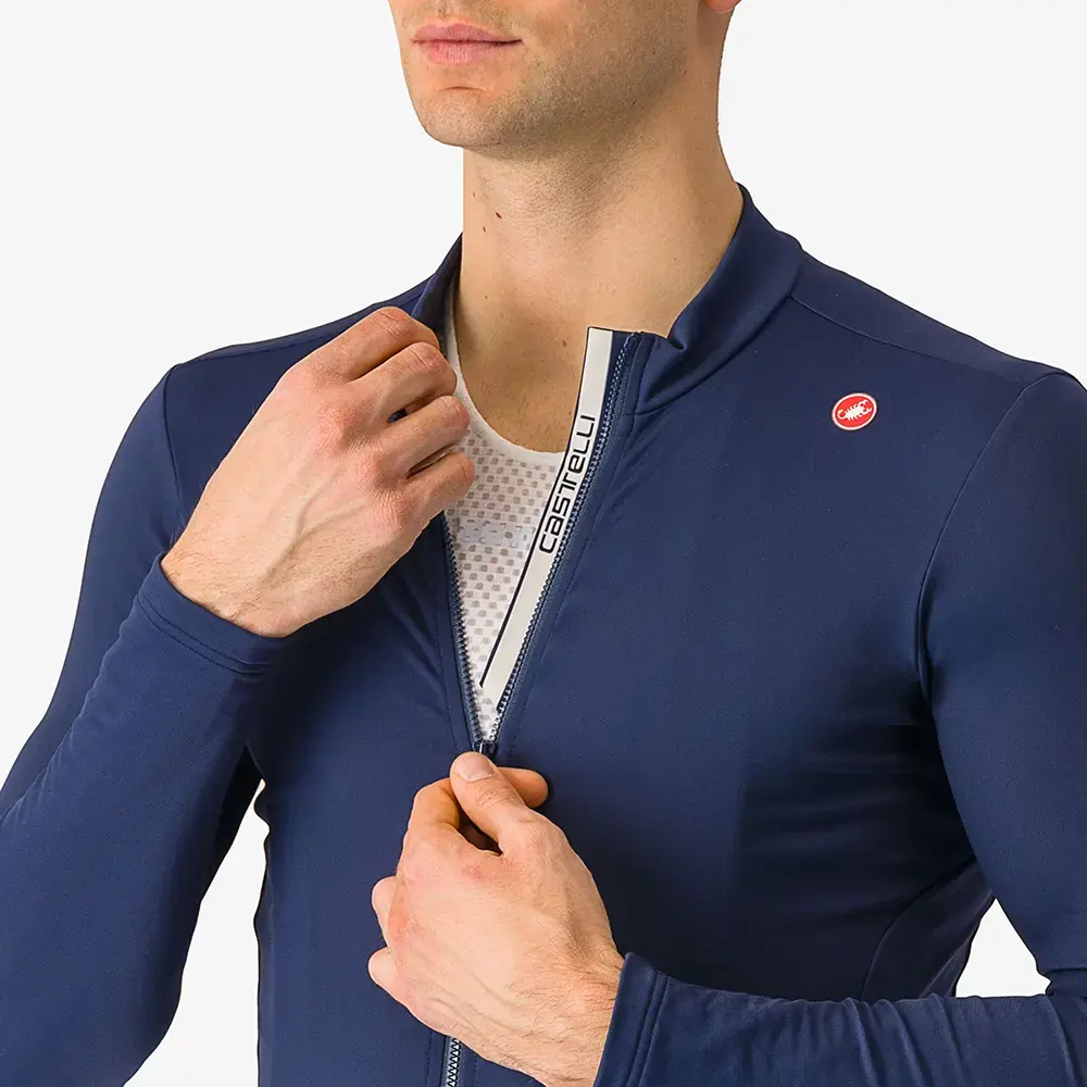 Castelli Espresso Thermal Fietsshirt Lange Mouwen Blauw Heren