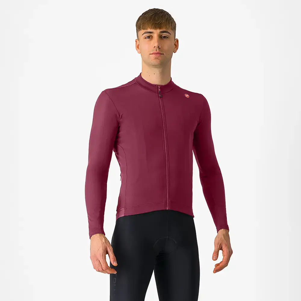 Castelli Espresso Thermal Fietsshirt Lange Mouwen Donkerrood Heren