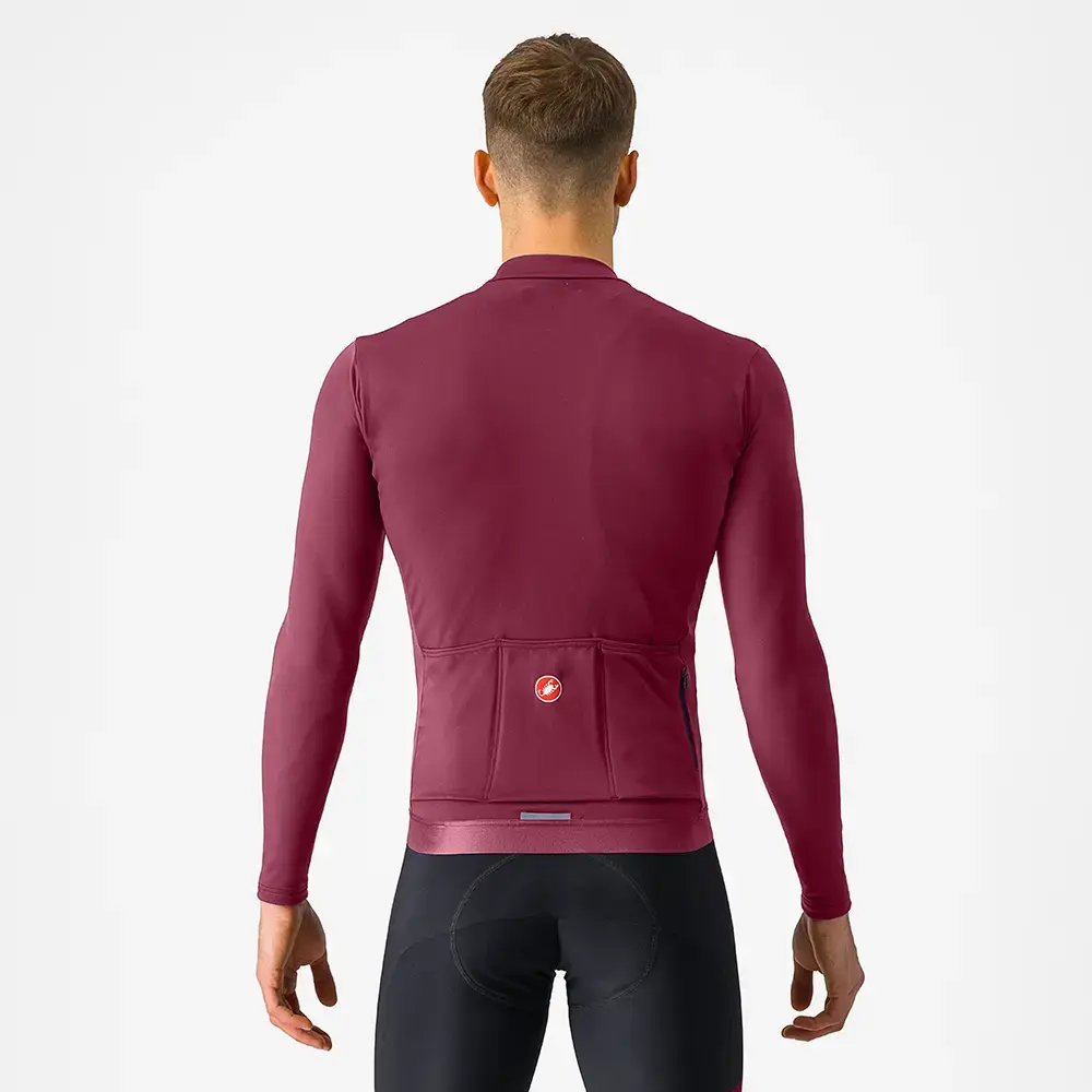 Castelli Espresso Thermal Fietsshirt Lange Mouwen Donkerrood Heren