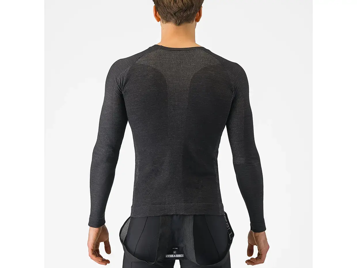 Castelli Merino Seamless Thermoshirt Lange Mouwen Zwart Heren