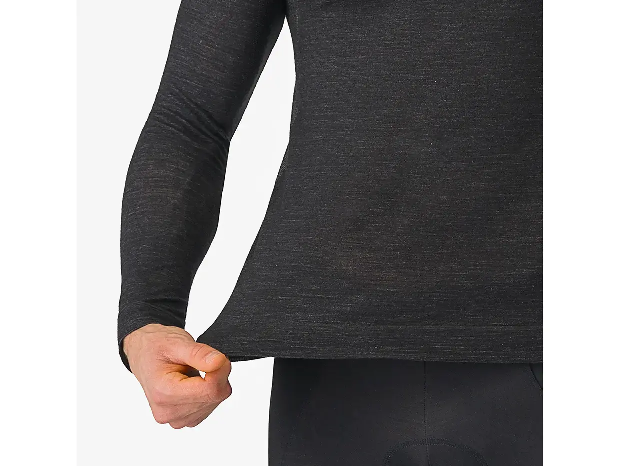 Castelli Merino Seamless Thermoshirt Lange Mouwen Zwart Heren