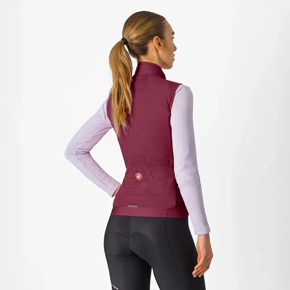 Castelli Espresso Windvest Donkerrood Dames