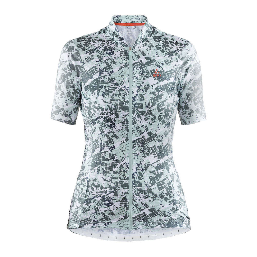 Craft Hale Graphic Fietsshirt Korte Mouwen Groen/Wit Dames