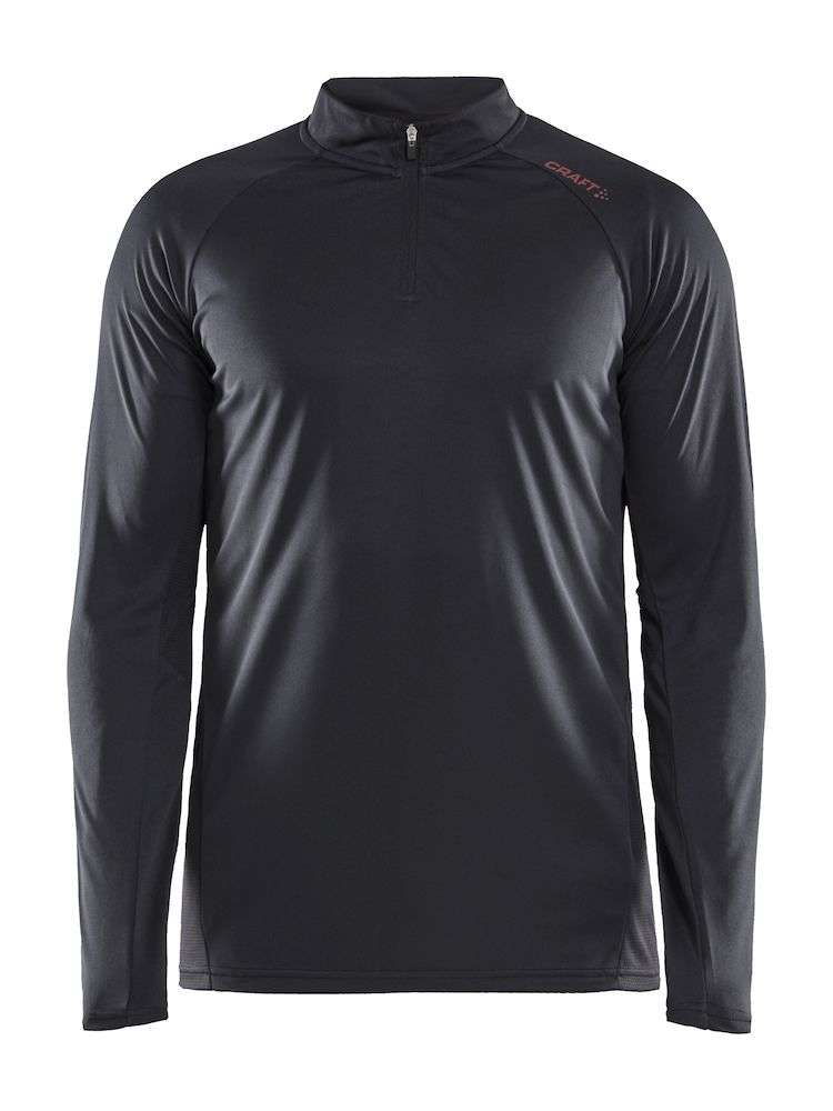 Craft Eaze Half Zip Hardloopshirt Lange Mouwen Zwart Heren