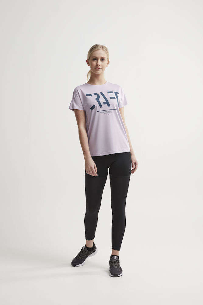 Craft Eaze Logo Mesh Hardloopshirt Korte Mouwen Lila Dames