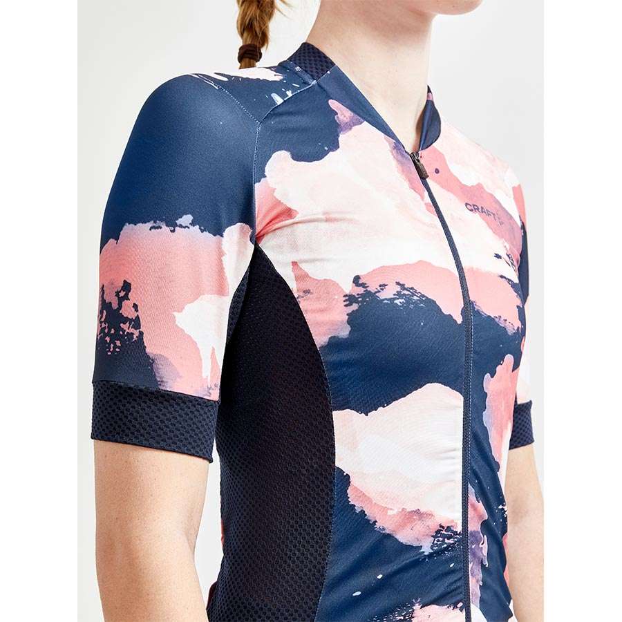 Craft ADV Endurance Graphic Fietsshirt Korte Mouwen Donkerblauw/Multi Dames