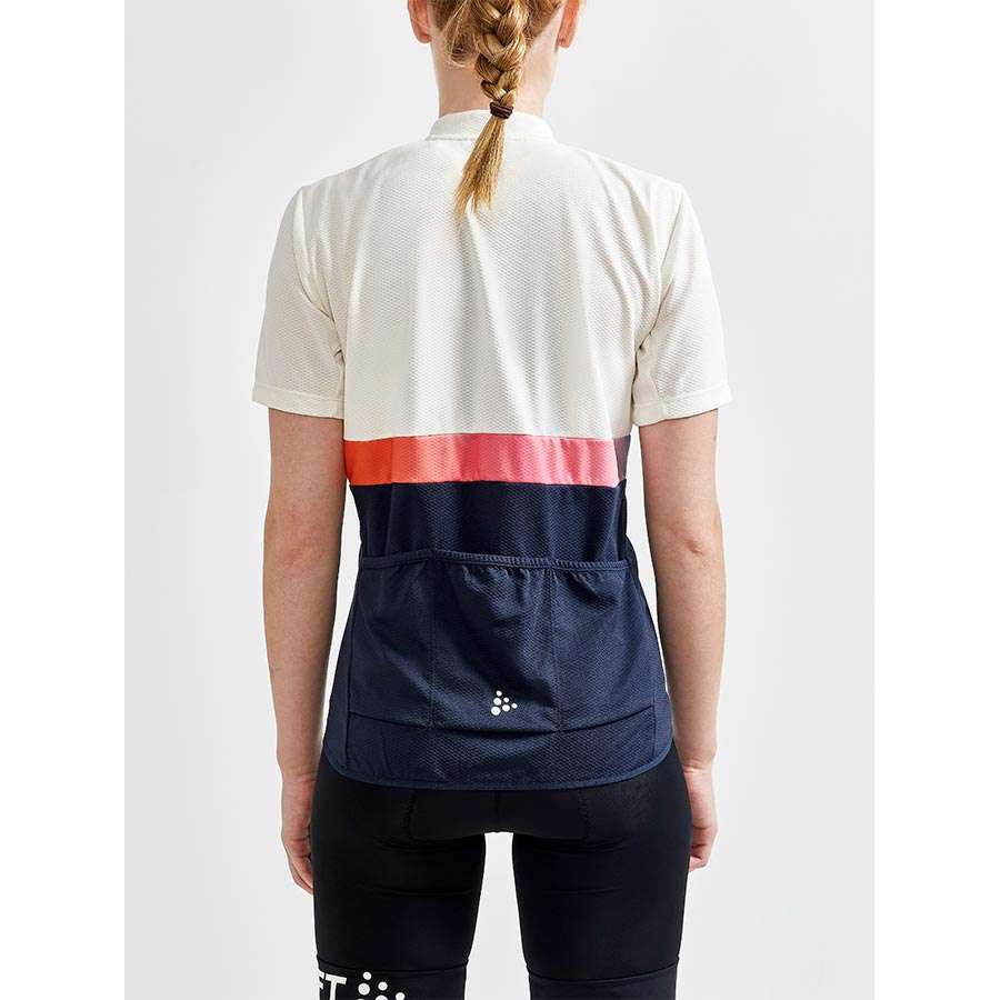 Craft CORE Endurance Fietsshirt Korte Mouwen Wit/Donkerblauw Dames