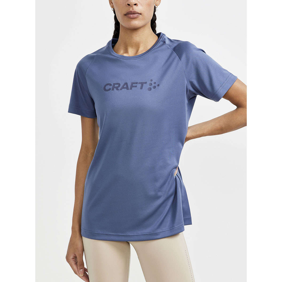 Craft CORE Unify Logo Hardloopshirt Korte Mouwen Blauw Dames