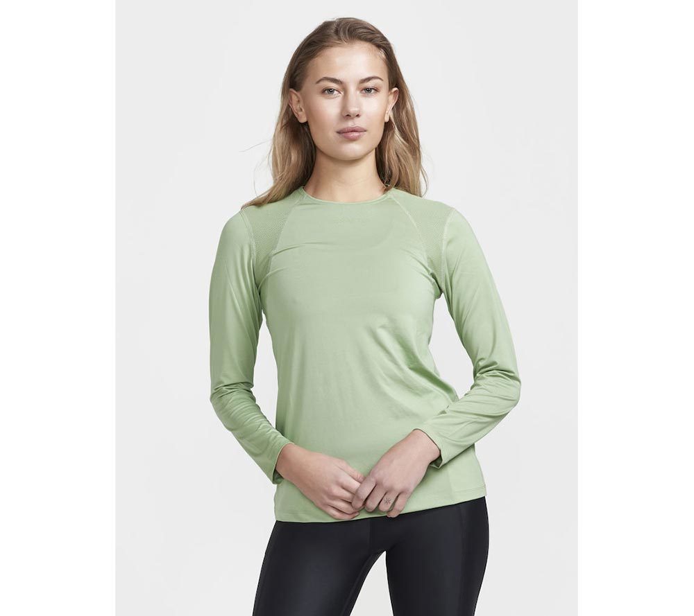 Craft ADV Essence Hardloopshirt Lange Mouwen Lichtgroen Dames