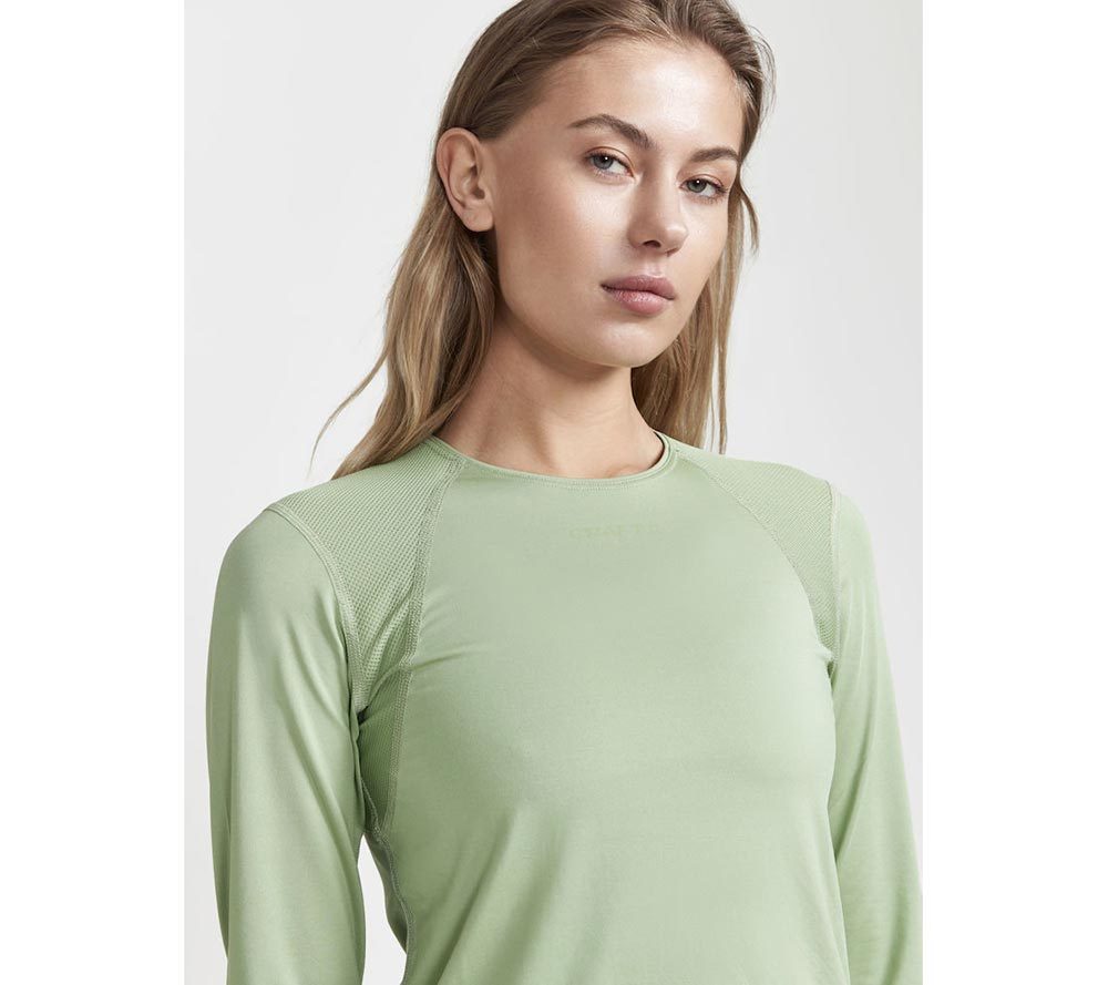 Craft ADV Essence Hardloopshirt Lange Mouwen Lichtgroen Dames